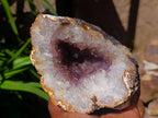 Natural Agate Crystal Centred Geodes x 2 From Zululand, South Africa