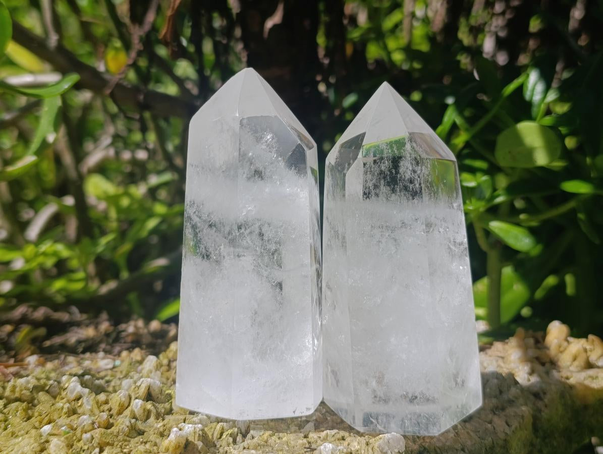 Polished Clear Quartz Crystals x 6 From Madagascar