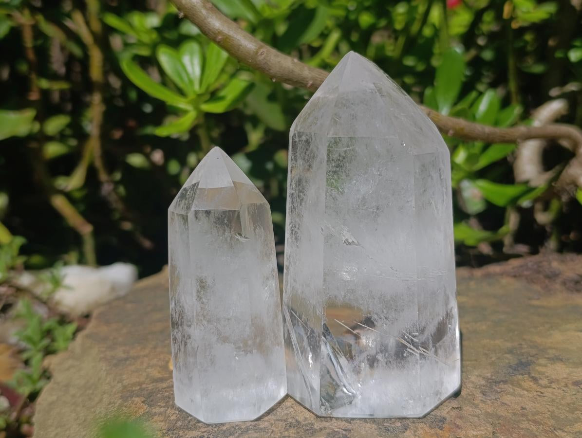Polished Clear Quartz Crystals x 6 From Madagascar