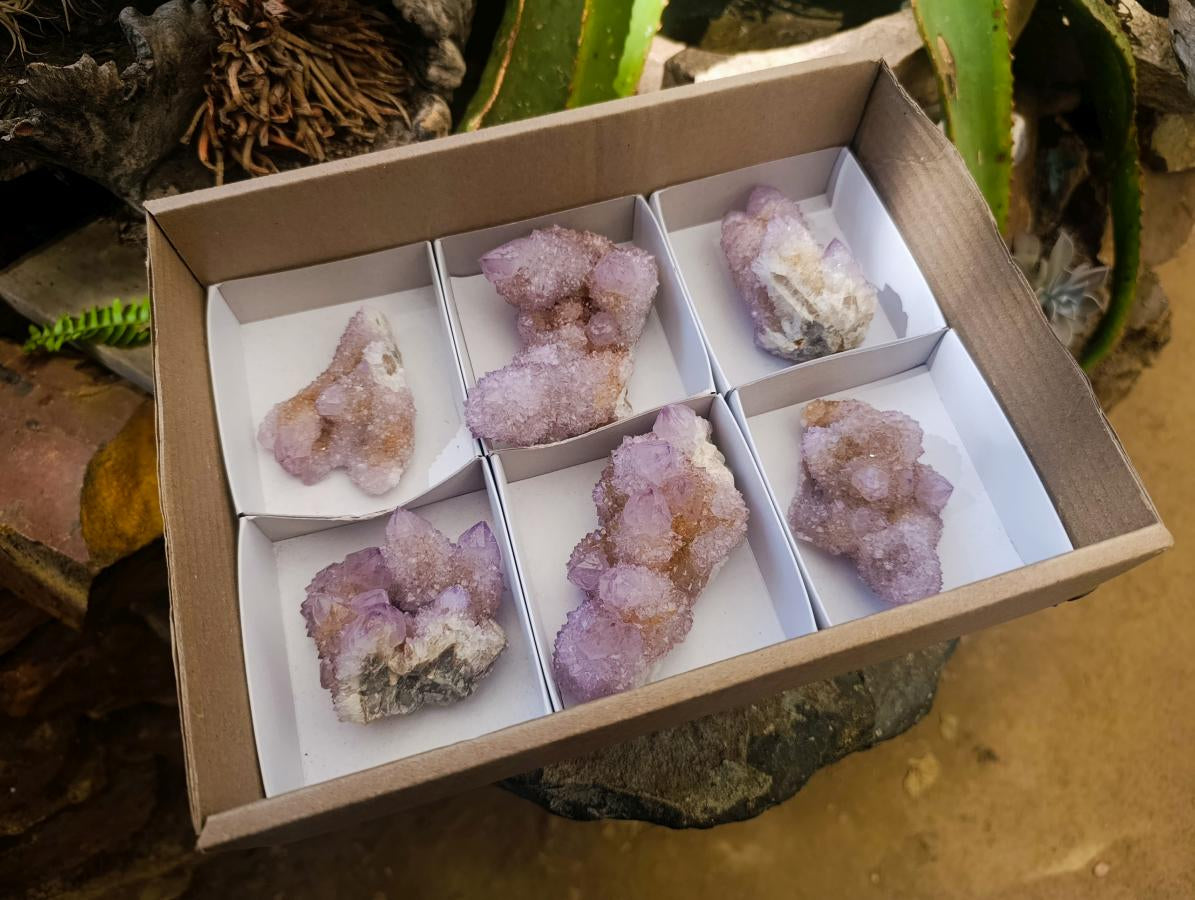 Natural Lilac Amethyst Spirit Quartz Clusters x 6 From Boekenhouthoek, South Africa