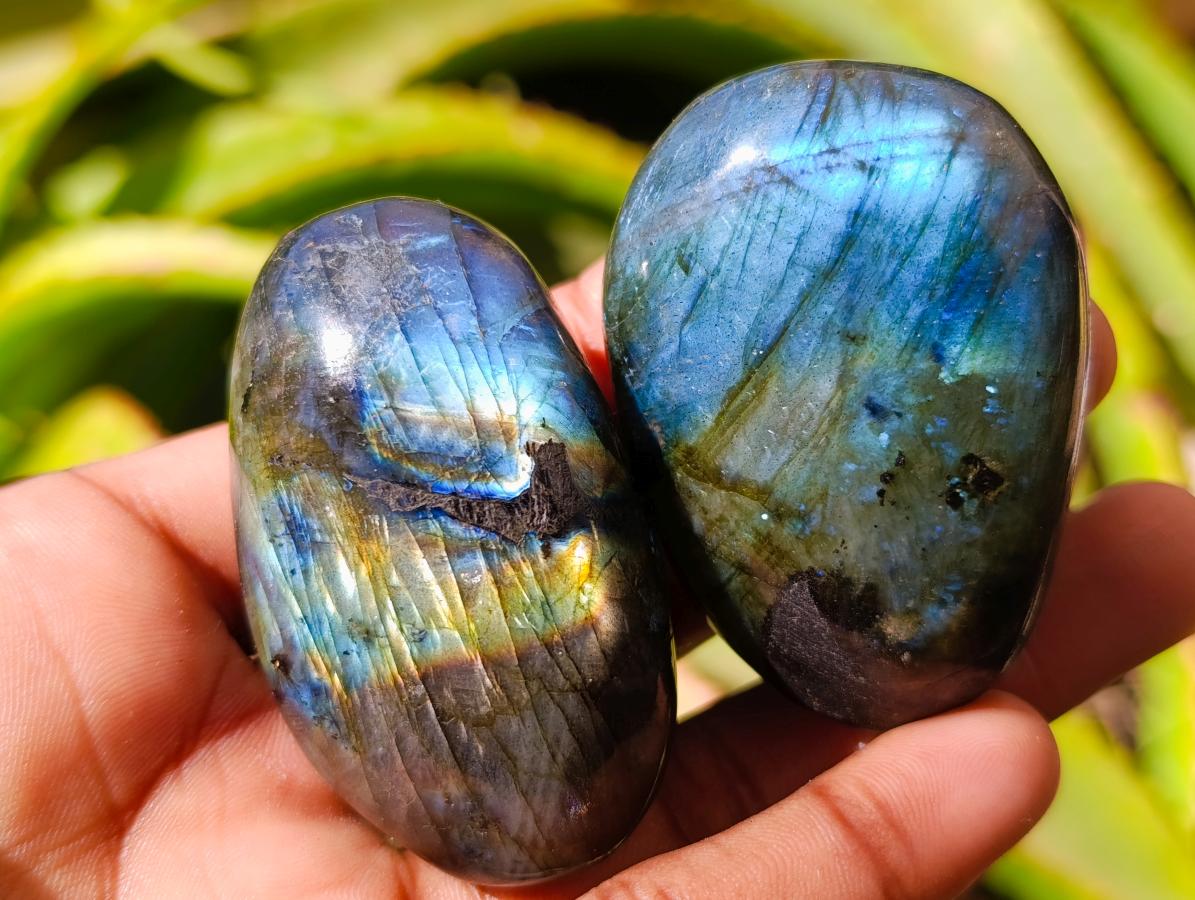 Polished Labradorite Galets x 23 From Tulear, Madagascar