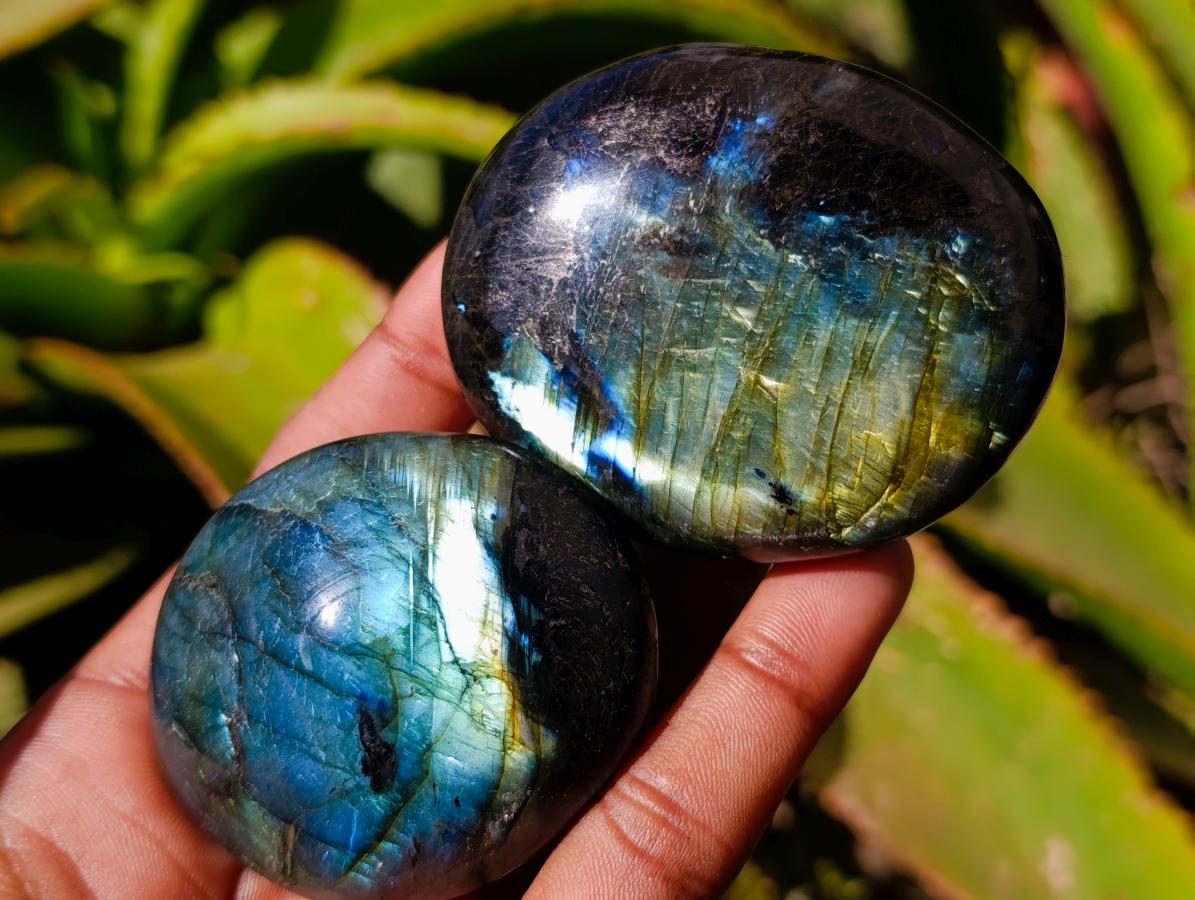 Polished Labradorite Galets x 23 From Tulear, Madagascar
