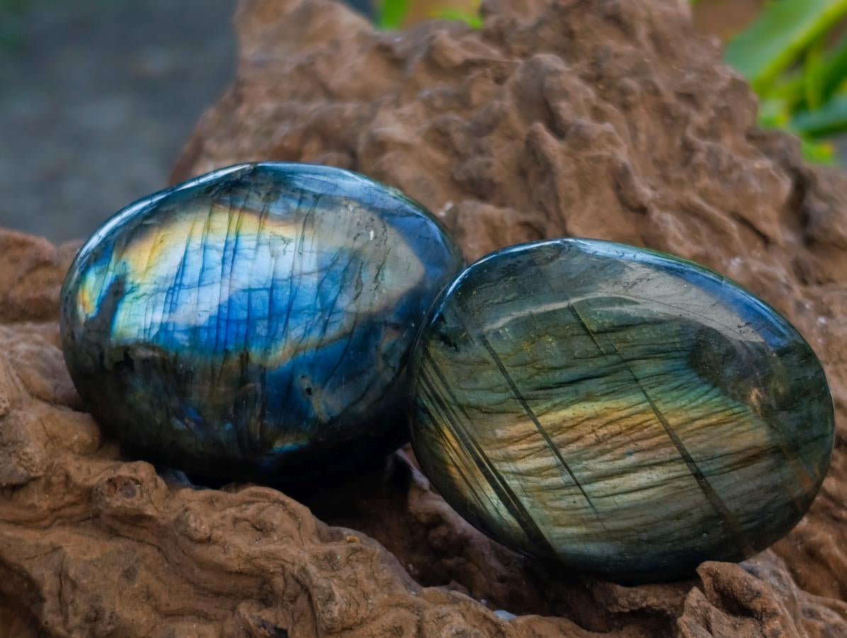 Polished Labradorite Galets x 23 From Tulear, Madagascar
