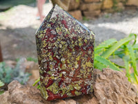 Polished Bastite Dragons Blood Stone Standing Free Forms x 2 From Tshipise, South Africa