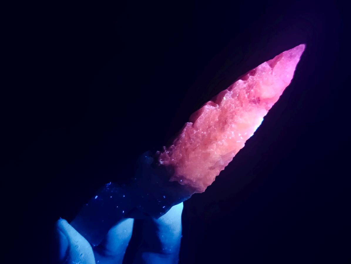 Natural Drusy Quartz Coated Spearhead Calcite Specimens x 35 From Albert's Mountain, Lesotho