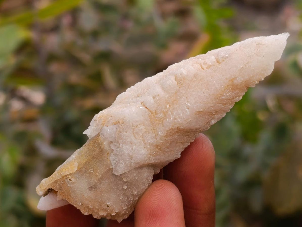 Natural Drusy Quartz Coated Spearhead Calcite Specimens x 35 From Albert's Mountain, Lesotho