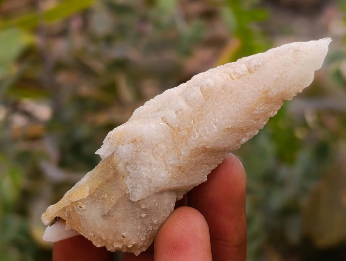 Natural Drusy Quartz Coated Spearhead Calcite Specimens x 35 From Albert's Mountain, Lesotho