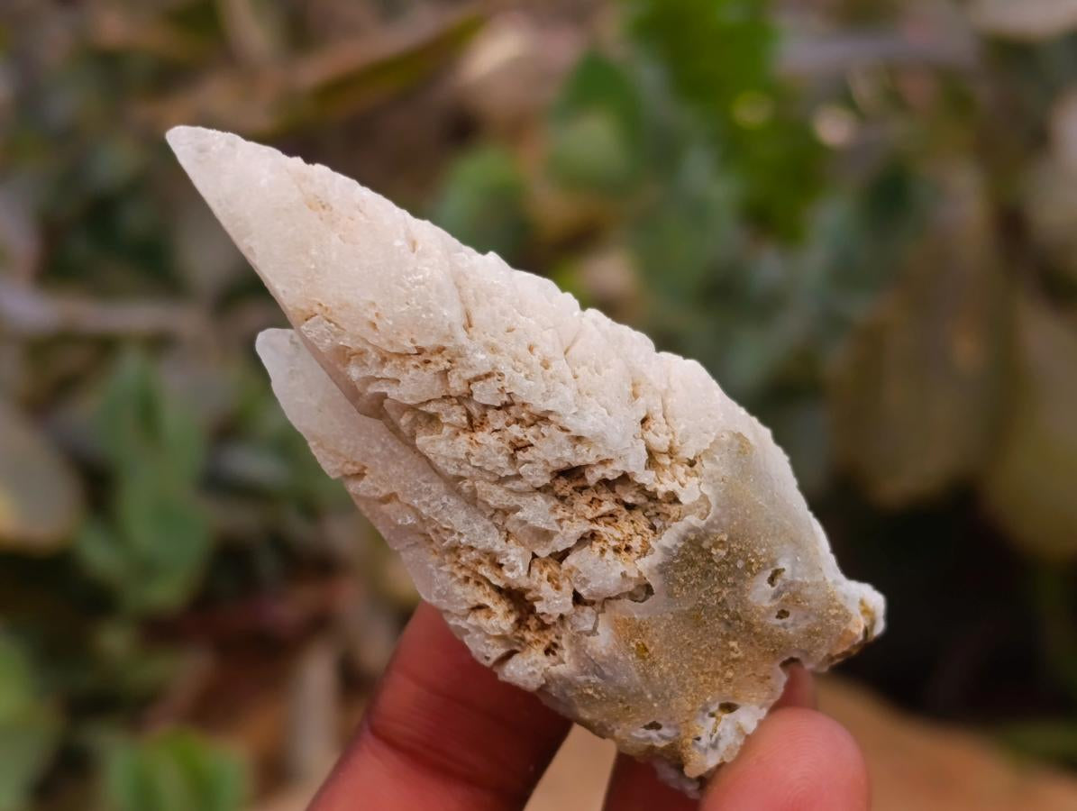 Natural Drusy Quartz Coated Spearhead Calcite Specimens x 35 From Albert's Mountain, Lesotho