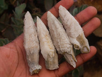Natural Drusy Quartz Coated Spearhead Calcite Specimens x 35 From Albert's Mountain, Lesotho