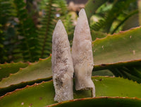 Natural Drusy Quartz Coated Spearhead Calcite Specimens x 35 From Albert's Mountain, Lesotho