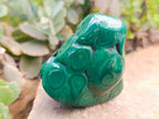 Polished Flower Banded Malachite Free Forms x 4 From Congo