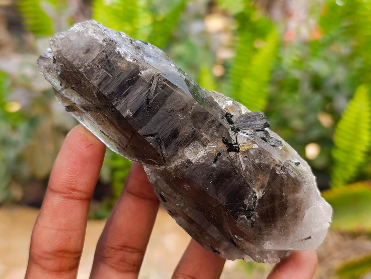 Natural Smokey Quartz And Aegirine Crystals x 6 From Mulanje, Malawi