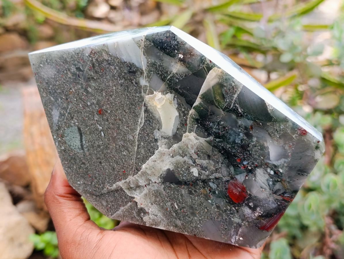 Polished Bloodstone Point x 1 From Swaziland