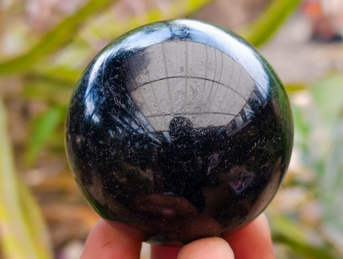 Polished Small Black Tourmaline Spheres x 6 From Madagascar