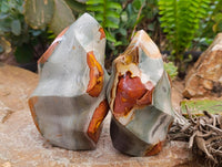 Polished Polychrome Jasper Flames x 3 From NW Coast, Madagascar