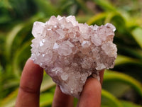 Natural Mauve Red Tinted Spirit Quartz Clusters x 12 From Boekenhouthoek, South Africa