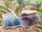 Polished On One Side Watermelon Fluorite Slices x 12 From Uis, Namibia