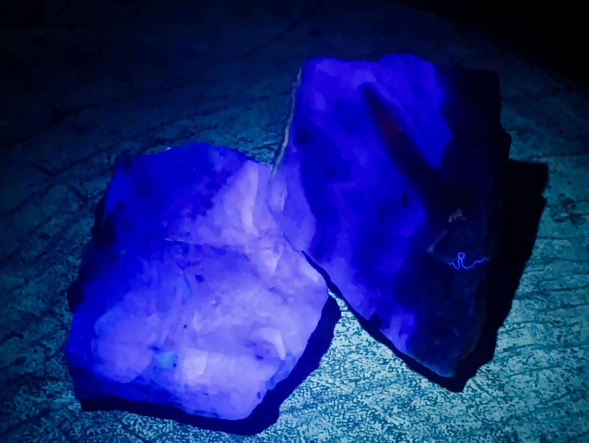 Polished On One Side Watermelon Fluorite Slices x 12 From Uis, Namibia