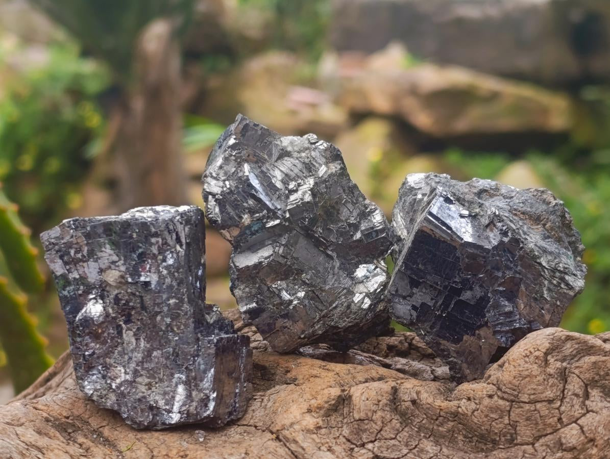 Natural Bright Silver Lead Galena Cobbed Specimens x 12 From Kaokoveld, Namibia