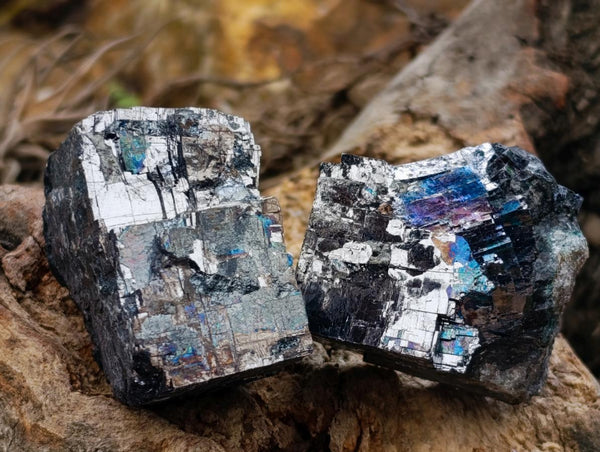 Natural Bright Silver Lead Galena Cobbed Specimens x 12 From Kaokoveld, Namibia