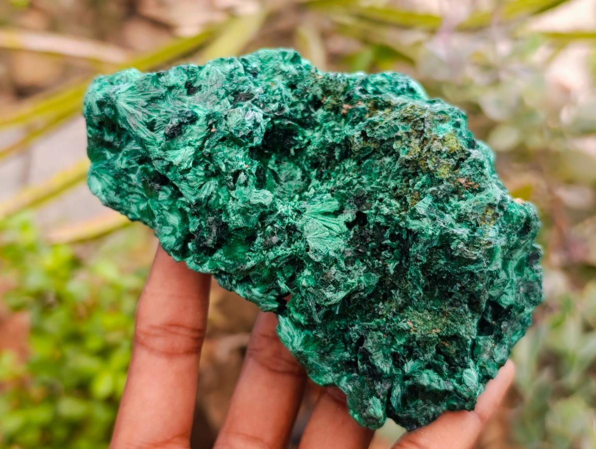 Natural Silky Malachite Specimens x 3 From Kasompe, Congo