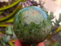 Polished Green Chrysoprase Spheres x 6 From Ambatondrazaka, Madagascar