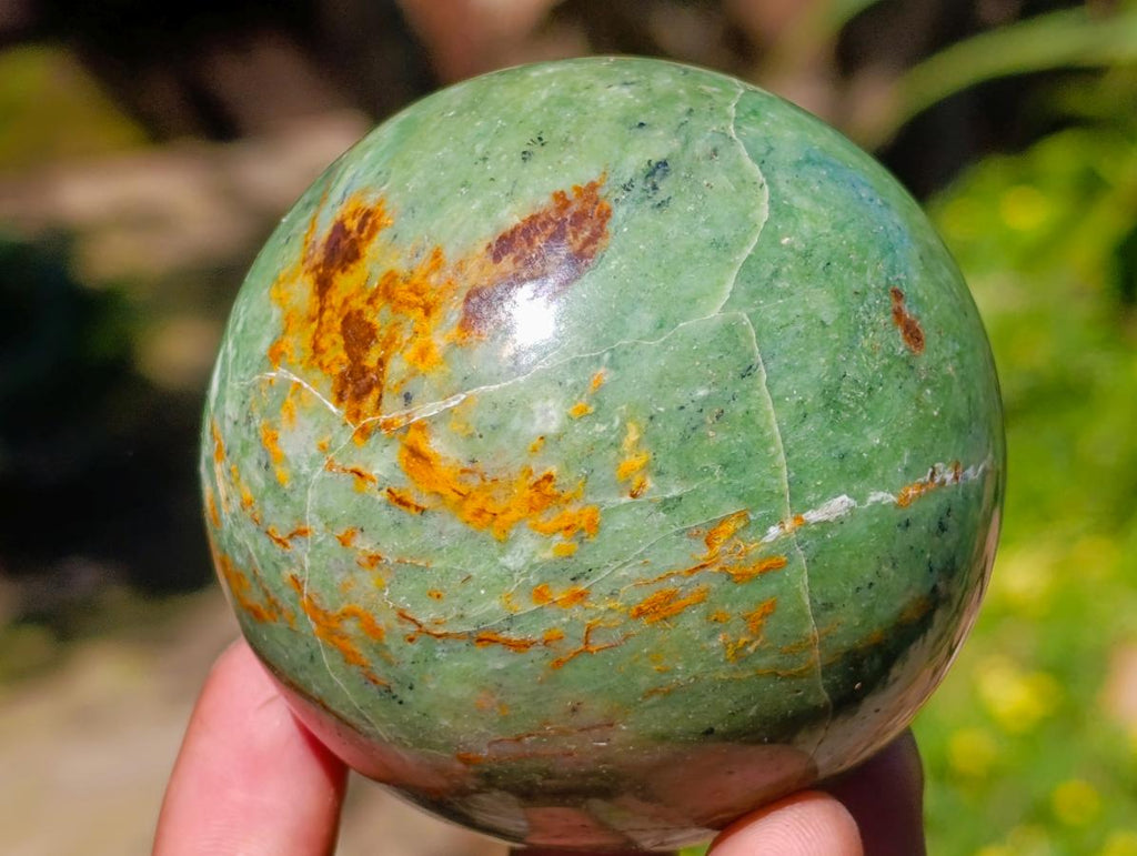 Polished Green Chrysoprase Spheres x 6 From Ambatondrazaka, Madagascar