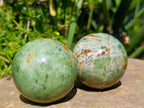 Polished Green Chrysoprase Spheres x 6 From Ambatondrazaka, Madagascar