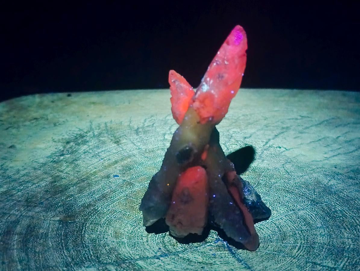 Natural Drusy Quartz Coated Spearhead Calcite Specimens x 12 From Albert's Mountain, Lesotho