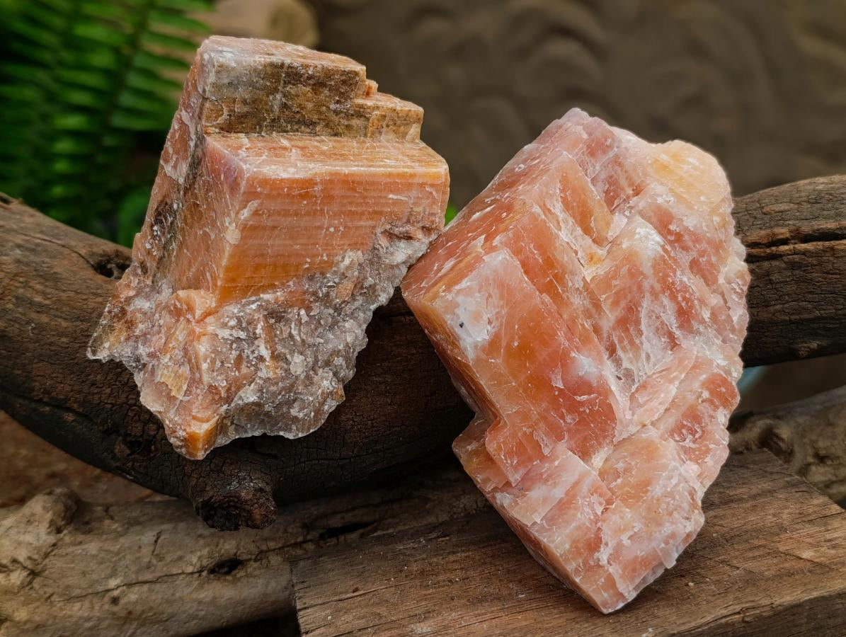 Natural Sunset Orange Calcite Specimens x 12 From Spitzkop, Namibia