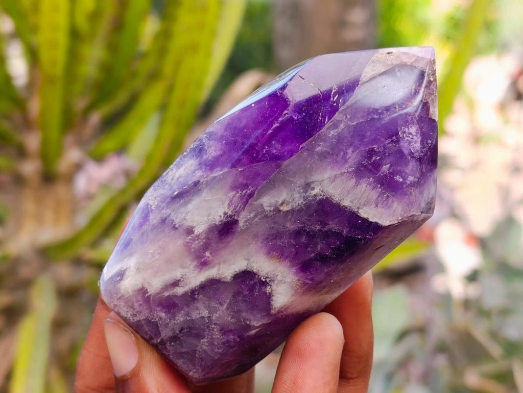 Polished Chevron Amethyst Crystals x 6 From Madagascar