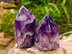 Polished Chevron Amethyst Crystals x 6 From Madagascar