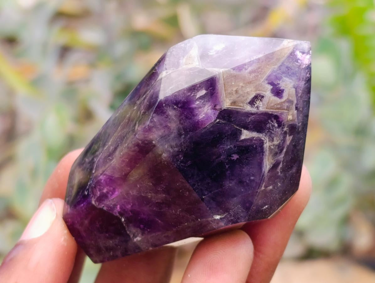 Polished Chevron Amethyst Crystals x 6 From Madagascar