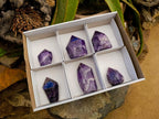 Polished Chevron Amethyst Crystals x 6 From Madagascar