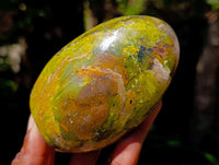 Polished Green Opal Standing Free Form x 6 From Betroka, Madagascar