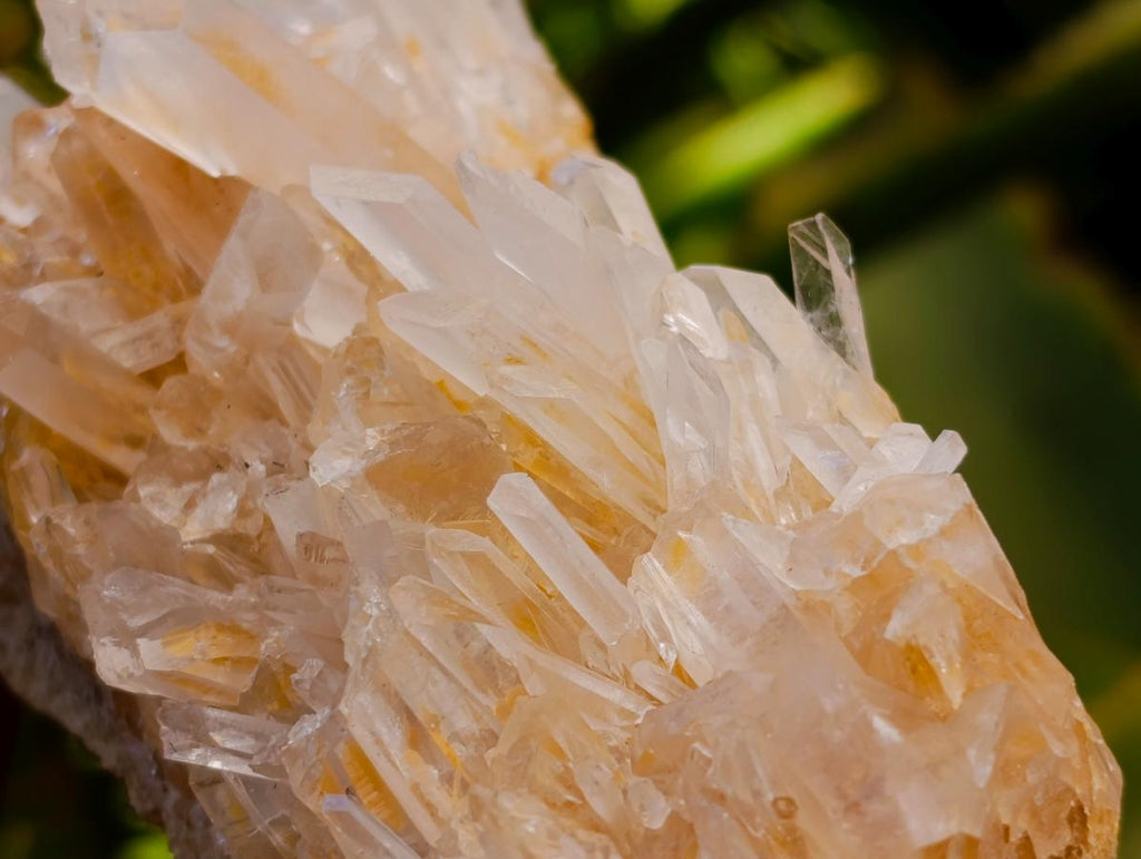 Natural Clear Tangerine Quartz Crystal Clusters x 6 From Madagascar