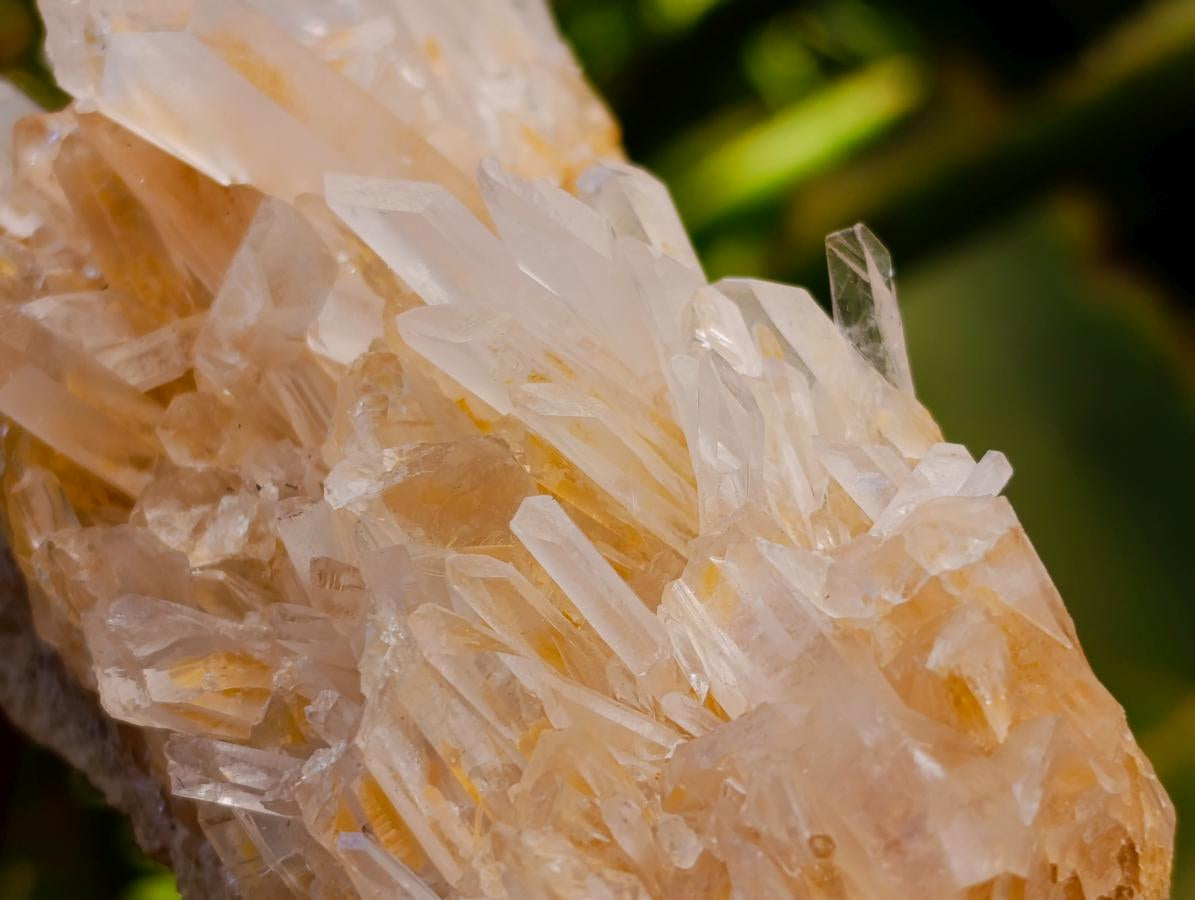 Natural Clear Tangerine Quartz Crystal Clusters x 6 From Madagascar