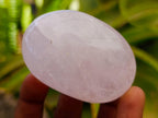 Polished Gemmy Rose Quartz Palm Stones x 12 From Madagascar