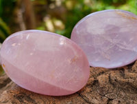 Polished Gemmy Rose Quartz Palm Stones x 12 From Madagascar