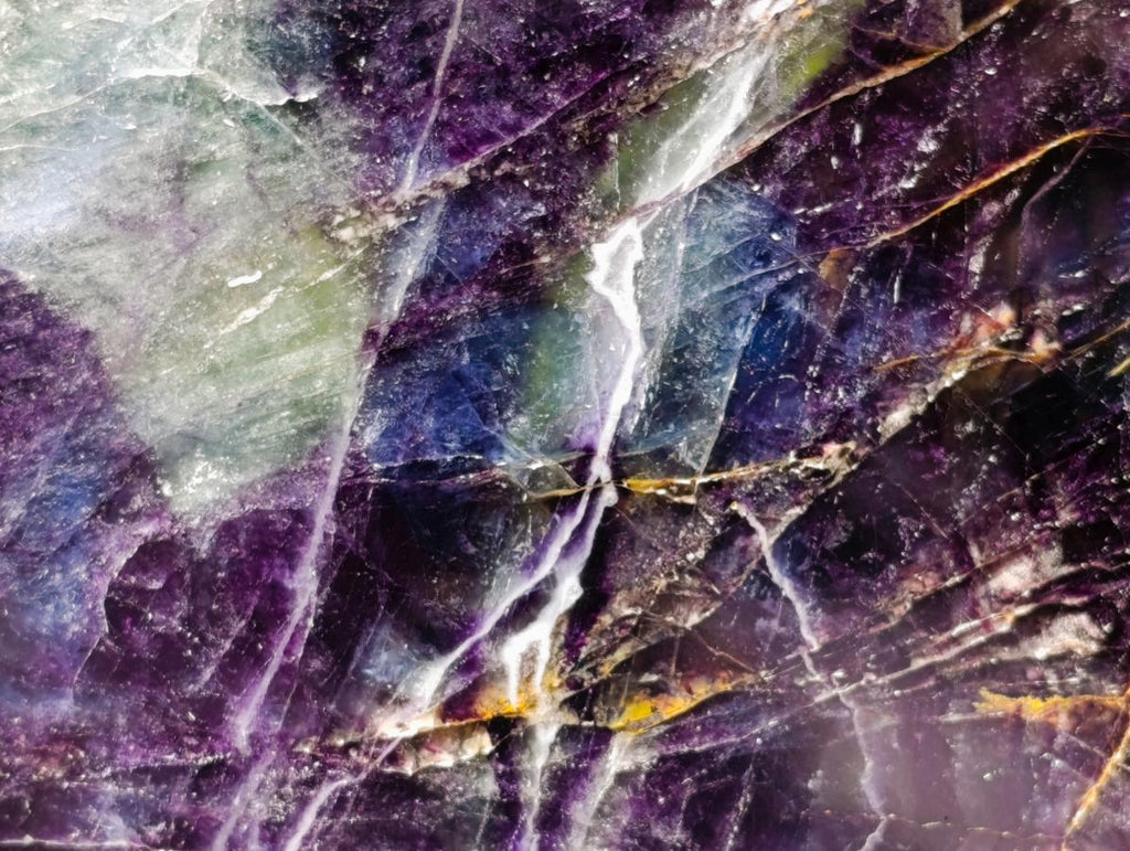 Polished Watermelon Fluorite Slice x 1 From Uis, Namibia