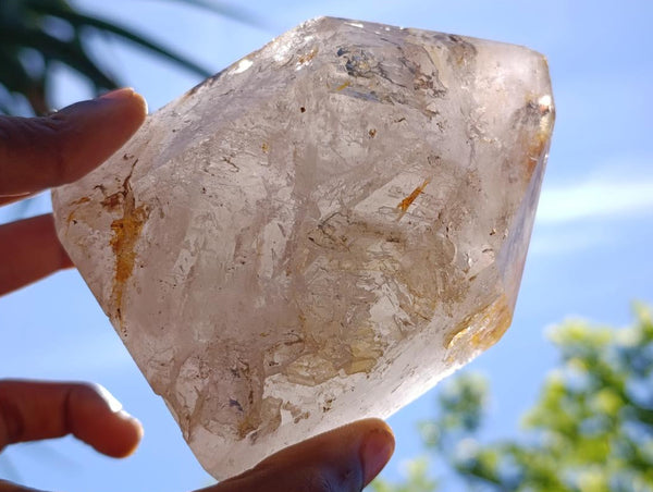 Polished Akansobe Window Quartz Crystals x 2 From Madagascar