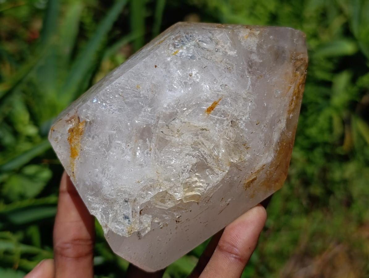 Polished Akansobe Window Quartz Crystals x 2 From Madagascar