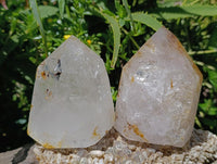 Polished Akansobe Window Quartz Crystals x 2 From Madagascar