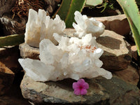 Natural Mixed Quartz Crystal Clusters x 3 From Madagascar
