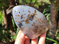 Polished Dendritic Agate Standing Free Forms x 2 From Moralambo, Madagascar