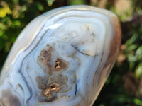 Polished Dendritic Agate Standing Free Forms x 2 From Moralambo, Madagascar