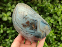 Polished Dendritic Agate Standing Free Forms x 2 From Moralambo, Madagascar