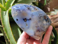 Polished Dendritic Agate Standing Free Forms x 2 From Moralambo, Madagascar