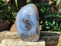 Polished Dendritic Agate Standing Free Forms x 2 From Moralambo, Madagascar