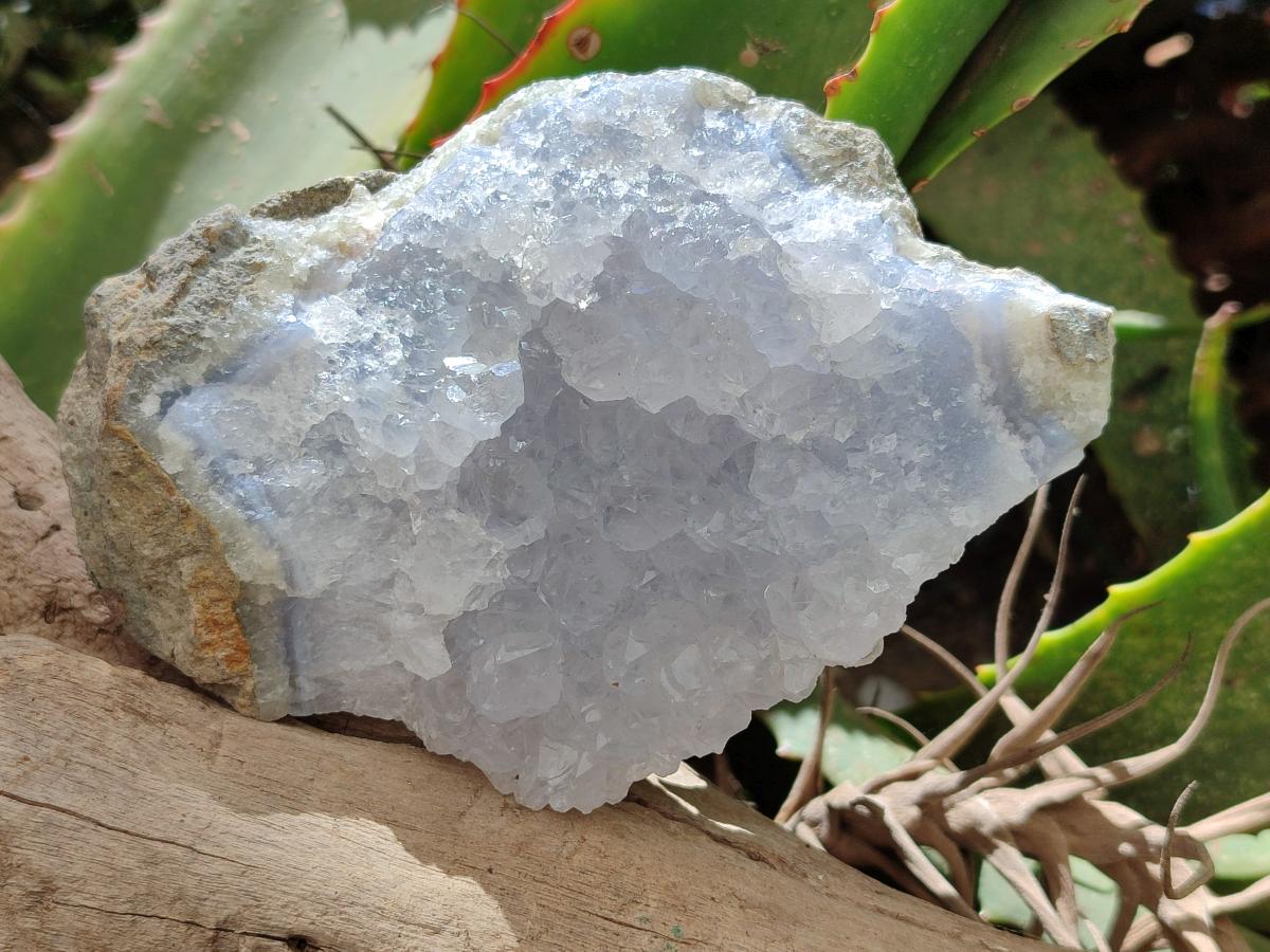 Natural Blue Lace Agate Geode and Plate Specimens x 2 From Nsanje, Malawi